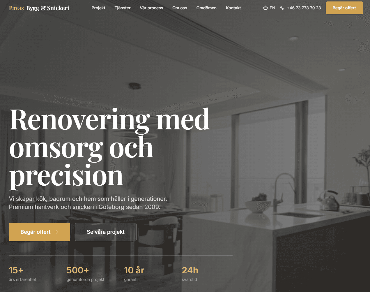 Pavas Bygg Website